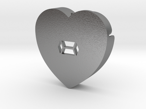 Heart shape DuoLetters print - in Natural Silver