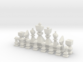Low-poly chess  in White Natural Versatile Plastic