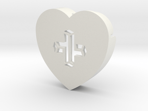Heart shape DuoLetters print + in White Natural Versatile Plastic