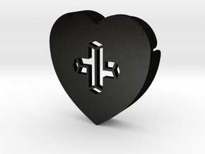 Heart shape DuoLetters print + in Matte Black Steel