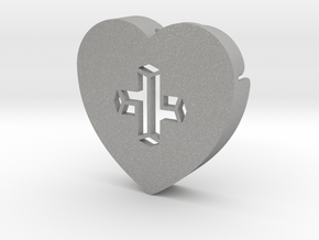 Heart shape DuoLetters print + in Aluminum