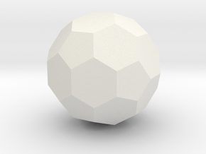 Truncated Icosahedron - 1 Inch in White Natural Versatile Plastic