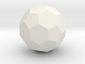 Truncated Icosahedron - 1 Inch - Rounded V1 in White Natural Versatile Plastic