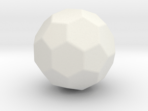 Truncated Icosahedron - 1 Inch - Rounded V2 in White Natural Versatile Plastic