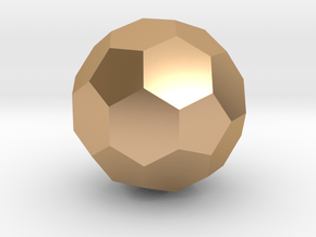 Truncated Icosahedron - 10mm in Polished Bronze