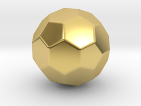 Truncated Icosahedron - 10mm - Rounded V2 in Polished Brass