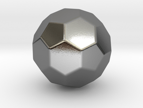 Truncated Icosahedron - 10mm - Rounded V2 in Polished Silver