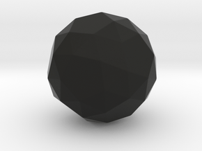 Snub Dodecahedron (Laevo) - 1 Inch - Rounded V1 in Black Natural Versatile Plastic