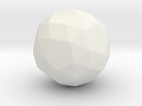 Snub Dodecahedron (Laevo) - 1 Inch - Rounded V2 in White Natural Versatile Plastic