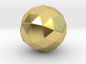 Snub Dodecahedron (Laevo) - 10mm - Rounded V1 in Polished Brass