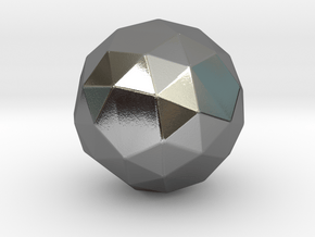 Snub Dodecahedron (Laevo) - 10mm - Rounded V1 in Polished Silver
