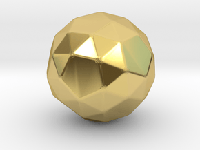 Snub Dodecahedron (Laevo) - 10mm - Rounded V2 in Polished Brass