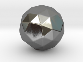 Snub Dodecahedron (Laevo) - 10mm - Rounded V2 in Polished Silver