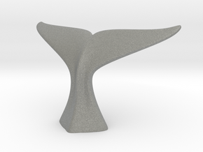 Hand-Modeled Whale Tail Nylon Sculpture in Gray PA12