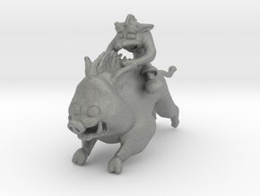 Crash on Hog miniature model fantasy games dnd rpg in Gray PA12