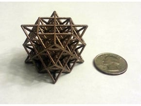 64 Tetrahedron Grid 1.25" in Polished Bronzed Silver Steel