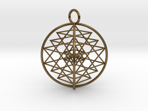 3D Sri Yantra 4 Sided Symmetrical 2.2" in Natural Bronze