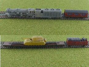 Heavy Tank Train w. Maus 1/285 in Tan Fine Detail Plastic