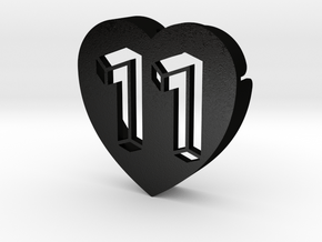Heart shape DuoLetters print 11 in Matte Black Steel