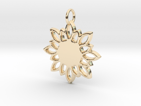 Flower Pendant- Makom Jewelry in 14K Yellow Gold