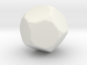 Truncated Dodecahedron - 1 Inch - Rounded V2 in White Natural Versatile Plastic