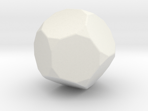 Truncated Dodecahedron - 1 Inch - Rounded V1 in White Natural Versatile Plastic
