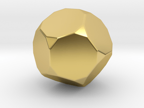 Truncated Dodecahedron - 10mm - Rounded V1 in Polished Brass