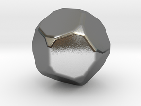 Truncated Dodecahedron - 10mm - Rounded V2 in Polished Silver