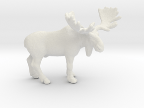 Moose Elk miniature model fantasy games rpg dnd in White Premium Versatile Plastic