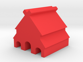 Viking Longhouse Meeple v2 in Red Processed Versatile Plastic