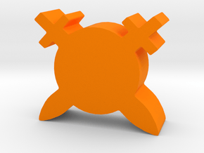 Battle Token Meeple, Sword and Shield, round in Orange Processed Versatile Plastic