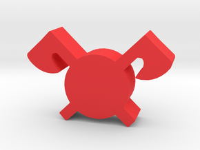 Battle Token Meeple, Axe and Shield in Red Processed Versatile Plastic