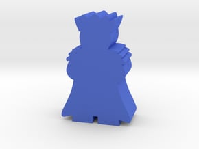 King Meeple, fur cloak in Blue Processed Versatile Plastic