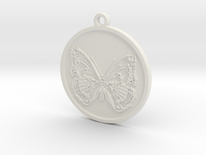 Butterfly pendant in White Natural Versatile Plastic
