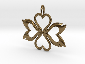 Swan-Heart Pendant in Polished Bronze