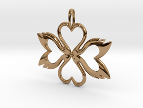 Swan-Heart Pendant in Polished Brass