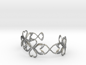 Swan-Heart Bracelet in Natural Silver