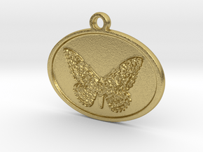 Tropical moth in Natural Brass