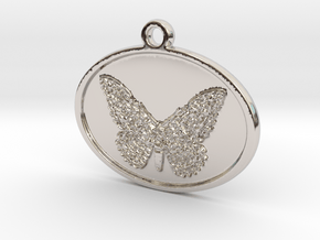 Tropical moth in Rhodium Plated Brass