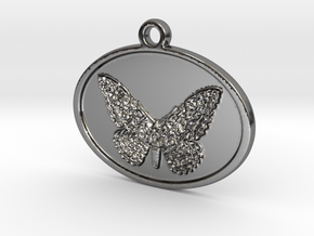 Tropical moth in Fine Detail Polished Silver