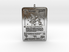 Charizard Pokemon Card pendant in Polished Silver