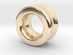 Basic Gauge, 1/2"-1" - Tunnel in 14K Yellow Gold: Large