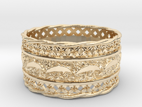 Dolphin Bangle in 14K Yellow Gold