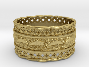 Dolphin Bangle in Natural Brass