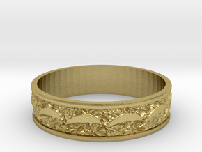 Dolphin Bangle - Simplified in Natural Brass