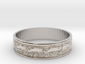Dolphin Bangle - Simplified in Rhodium Plated Brass