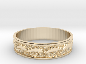 Dolphin Bangle - Simplified in 14k Gold Plated Brass