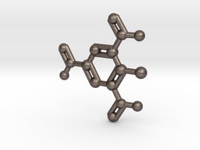 TNT Molecule Keychain Necklace in Polished Bronzed Silver Steel