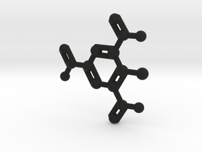 TNT Molecule Keychain Necklace in Black Natural Versatile Plastic