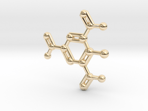 TNT Molecule Keychain Necklace in 14K Yellow Gold